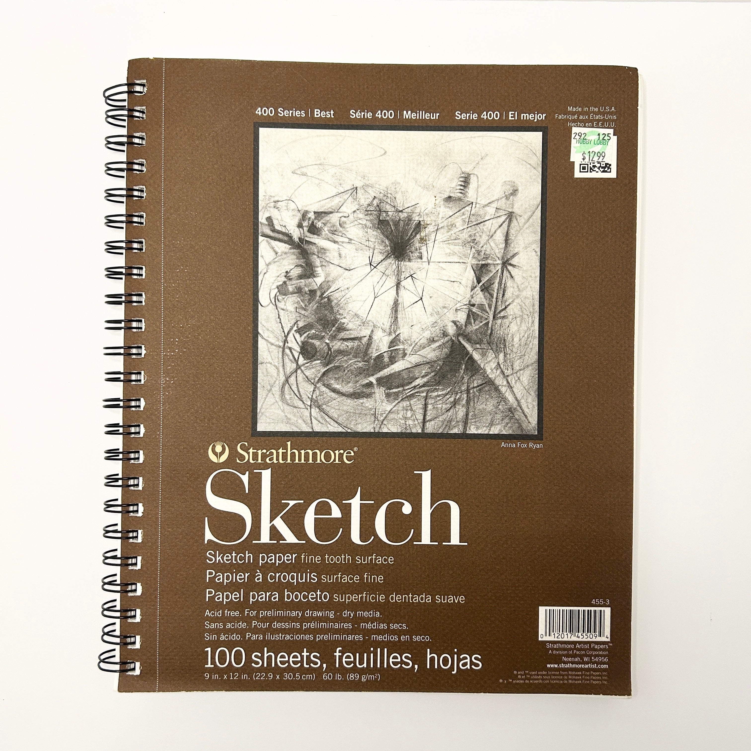 Strathmore 400 Series Sketchbook – 9" x 12", 91 Sheets