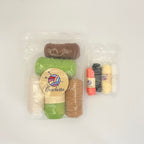 Packaged yarn set with Crochetta brand label on a white background
